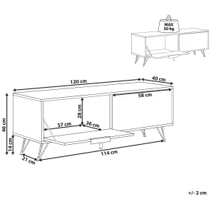 Beliani Industrial TV Stand Light Wood HALSTON