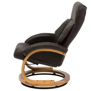 Massage Chair with Footstool FORCE Faux Leather Dark Brown