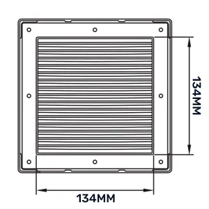 White Air Vent Grille/duct covers with Fly Screen / Anti-Insect Mesh,no screws visible-separate backplate (135mm x135mm square)