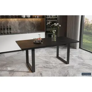 Rectangular Dining Table Mango Black / 76 H x 180 L x 90 W cm