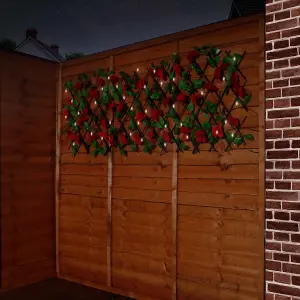 Gardenwize Solar Red Flower 100 LED Trellis