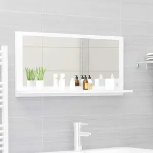 Dorlene Framed Wall Mounted Bathroom Mirror White / 80 cm