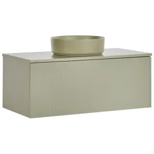 Bathroom Wall Mounted Cabinet with Basin 100 x 52 cm Green ALZIRA/UTIEL