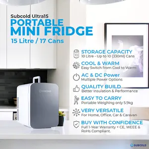 Subcold Ultra 15L Mini Fridge - Grey