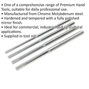 Professional 4 Piece 350mm Extra-Long Parallel Pin Punch Set - Chromoly Steel