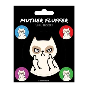 Grindstore Muther Fluffer Vinyl Stickers Set (Pack of 4) Multicoloured (One Size)