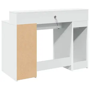 Berkfield Desk with LED Lights White 120x55x91 cm Engineered Wood