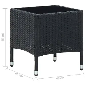 Berkfield Garden Table Black 40x40x45 cm Poly Rattan