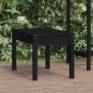 Berkfield Garden Bench Black 80x44x45 cm Solid Wood Pine