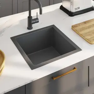 vidaXL Handmade Kitchen Sink Black Stainless Steel