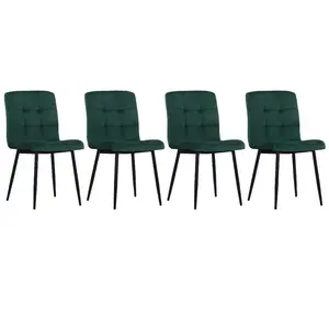 Barryton Upholstered Dining Chair (Set of 4) Dark Green