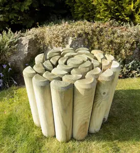 Log Edging Rolls Garden Lawn Border Edge Heavy Duty (H)225mm (L)2.4m Set of 2