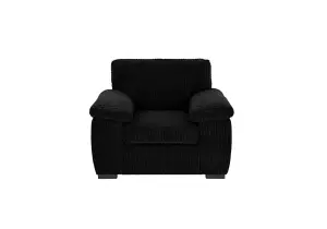 Capri Jumbo Cord Fabric Sofa Black