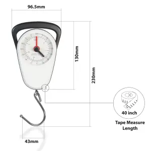 Analogue Hanging Luggage Scales and 1m Tape Measure