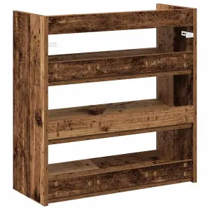 Berkfield Shoe Rack Old Wood 60x25x62 cm Engineered Wood