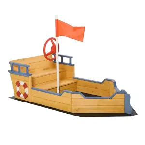 Sand pit Kids Children Sandpit Wooden Pirate Ship