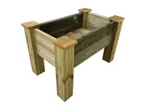 GardenGlow wooden planter, 2-tier smooth surface (L-50cm x D-60cm x H-50cm)