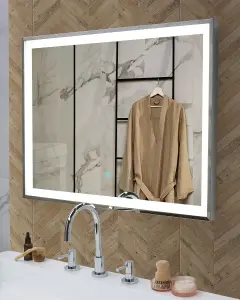 LED Bathroom Mirror ARGENS Silver