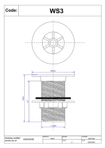 McAlpine WS3 1.5" Shower Waste: 85mm White Plastic Flange x 3.5" Tail: Backnut Model