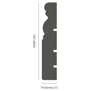 Metsä Wood Oak Skirting board (L)2.4m (W)145mm (T)18mm