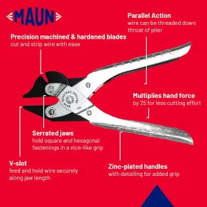 Maun Side Cutter Parallel Plier For Hard Wire 200 mm