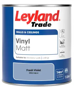 Leyland Trade Vinyl Matt Walls & Ceilings Emulsion Paint Fresh Violet (PPG1166-4) 1L