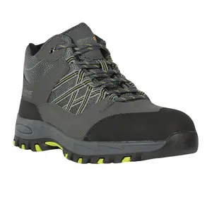 Regatta Mens Sandstone Safety Boots Briar Grey/Lime Punch (8 UK)