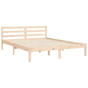 Berkfield Bed Frame with Headboard King Size Solid Wood