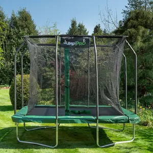 10ft x 7ft JumpPRO™ Xcite Green Rectangular Trampoline with Enclosure