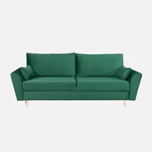 Sendi 3 Seater Sofa Bed with Storage - Green