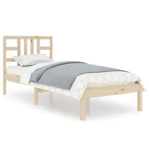 Berkfield Bed Frame Solid Wood 75x190 cm 2FT6 Small Single