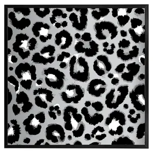 Silver leopard print (Picutre Frame) / 30x30" / Grey