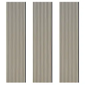 Kraus - Ash Brown - Easy-Fit Acoustic Slat Wall Panel - (L) 240cm x (W) 57.3cm - Pack of 3 Panels - Sample Size Available