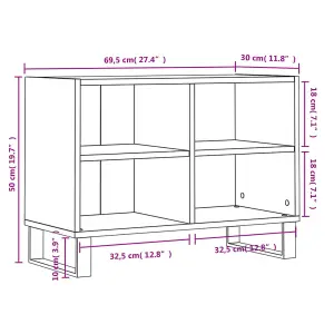 Berkfield TV Cabinet Smoked Oak 69.5x30x50 cm Engineered Wood