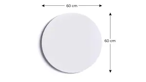 ALLboards 60 cm diameter round magnetic panel in white - frameless white board