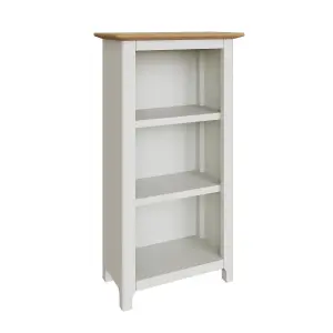 3 Tier Solid Oak Bookcase Cream Linen