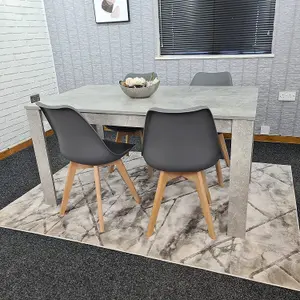 Dining Table With 4 Chairs, Dining Table Room Set 4, Kitchen Set of 4, Grey Table, 4 Grey Tulip Chairs, Kosy Koala