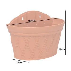 Woodside Plastic Semicircle Wall Hanging Planter 3 Pack