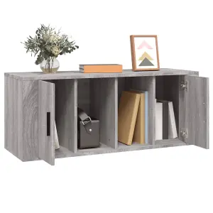 Berkfield TV Cabinet Grey Sonoma 100x35x40 cm Engineered Wood