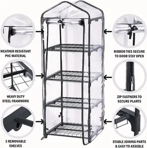 4 Tier Mini Greenhouse - 69 x 49 x 160 cm