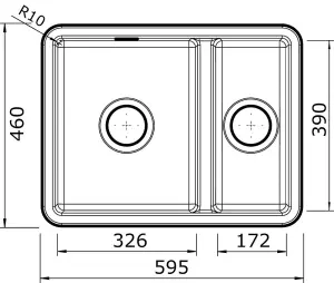 Clearwater Metro Ceramic Sea Mist Kitchen Sink 1.5 Bowl Undermount/ Inset - MET1020G + Waste Kit