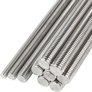 M6 (Pitch: 1.0) Fully Threaded Rod 1m (1000mm) Stud Bolts ( Pack of: 1 ) A2 304 Stainless Steel Right-Hand Thread