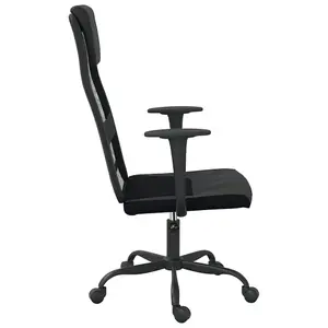 Berkfield Office Chair Black Mesh Fabric and Faux Leather