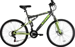 Basis Link DS Full Suspension Mountain Bike, 26" Wheel - Graphite/Lime