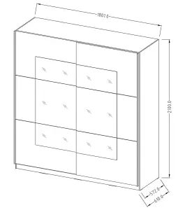 Beta Sliding Door Mirrored Wardrobe in Oak San Remo H2100mm W1800mm D600mm - Trendy & Spacious Storage Solution