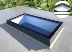 Sunview F21 Frameless Flat Roof Skylight Triple Glazed Clear Self-Clean Glass 800mm x 1200mm