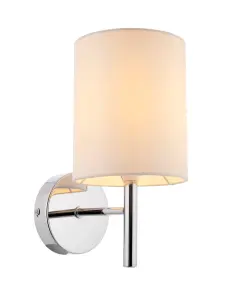 Anson Lighting Phoenix Wall light finished in Chrome plate and vintage white fabric