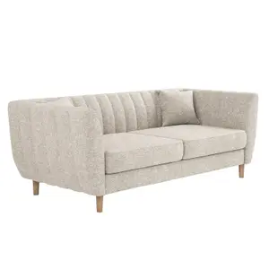 Solace+Co Remi 3 Seater Mid Century Chenille Sofa - Beige