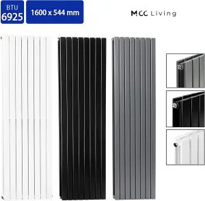 Designer Flat Panel Double Radiator 1600x544 Anthracite by MCC