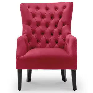 Velvet Scarlet Red Gabriella Accent Chair